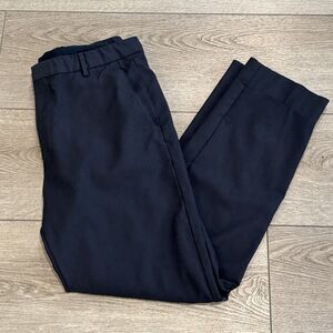 Hugo Boss Mens Wool Flat Front Dress Pants Blue Pattern 34x30 (Fits Like 32)